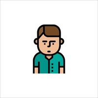 A man with a sad face icon vector