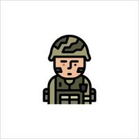 A soldier icon in a flat style vector