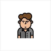 A man with a sad face icon vector