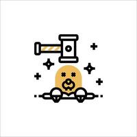 A hammer and a hammer head icon vector