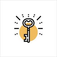 A key icon with rays coming out of it vector