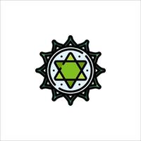 A green star of david on a white background vector