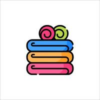 A stack of colorful towels on a white background vector