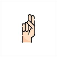 A hand with two fingers up and a finger pointing vector