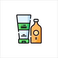 A bottle of shampoo and a tube of toothpaste vector