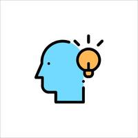 A person with a light bulb in their head vector