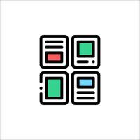 A square icon with four different colors vector
