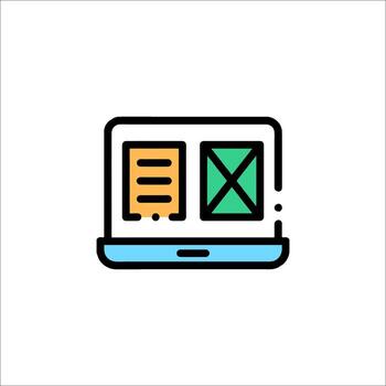 A laptop with a checkbox icon on it vector