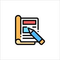 A pencil and paper icon on a white background vector