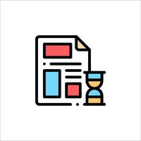 A document with a clock icon vector