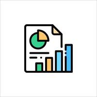 A line icon of a graph and a paper vector