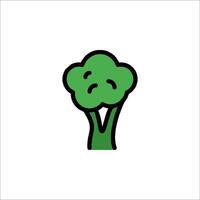 A cartoon broccoli icon on a white background vector