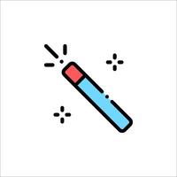 A red and blue pencil icon on a white background vector