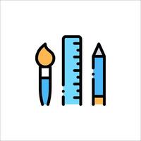 A ruler, pencil and ruler icon vector