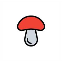 A red and black mushroom icon on a white background vector