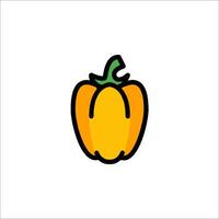 A yellow pepper icon on a white background vector