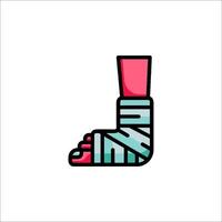 A foot with bandages on it vector