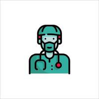 A doctor icon with a stethoscope vector
