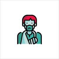A man with a cast on his arm vector
