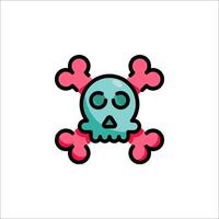 A cartoon skull with two bones on it vector