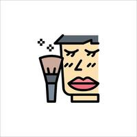 A man with a brush in his hand and a face with a tear vector