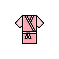 A pink kimono with a bow tie on it vector