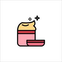 A pink jar with a lid and a star on it vector