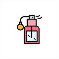 A perfume bottle with a candle and a candle on top vector