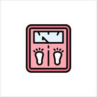 A pink scale with footprints on it vector