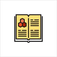 An open book with a red hexagon on it vector