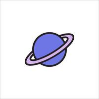 Planet saturn icon in a flat line style vector