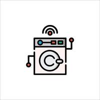 A robot washing machine icon on a white background vector
