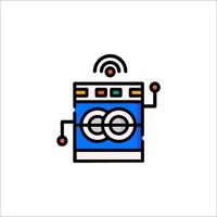 A robot washing machine icon on a white background vector
