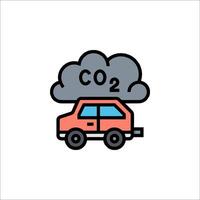 A car with a cloud on top of it and a co2 symbol vector