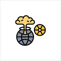 A cartoon bomb with a yellow cloud on top vector