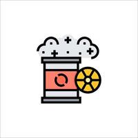 A spool of thread with a yellow and orange symbol vector
