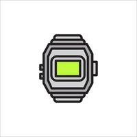A watch with a green light on it vector