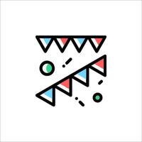 A simple line icon of a party banner vector