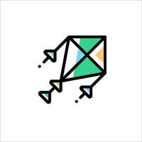A kite with a colorful design on it vector