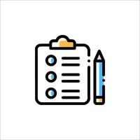 A checklist with a pencil and a pen vector