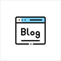 Blog icon in line style vector