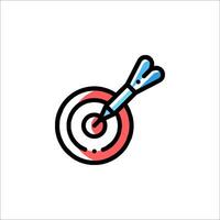 A dart and target icon on a white background vector