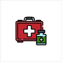 First aid kit icon vector
