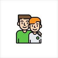 A man and woman are hugging in a line icon vector