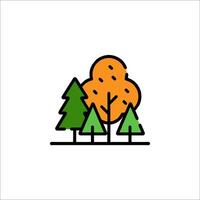 A line drawing of trees and a tree vector