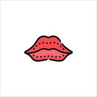 A red lipstick icon on a white background vector