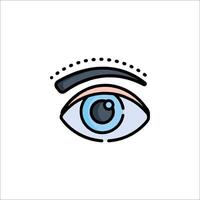 An eye icon with a line drawing of a person's eye vector