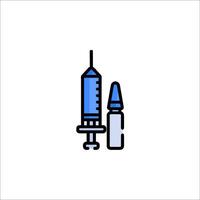 A syringe and an injection on a white background vector