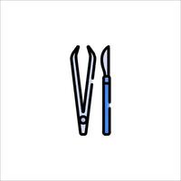 A pair of scissors and a pair of pliers are shown vector