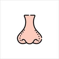 A nose icon in a line style vector